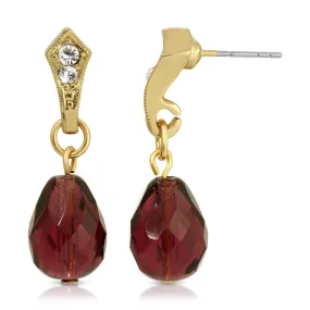 1928 Jewelry Dark Amethyst Post Drop Earrings