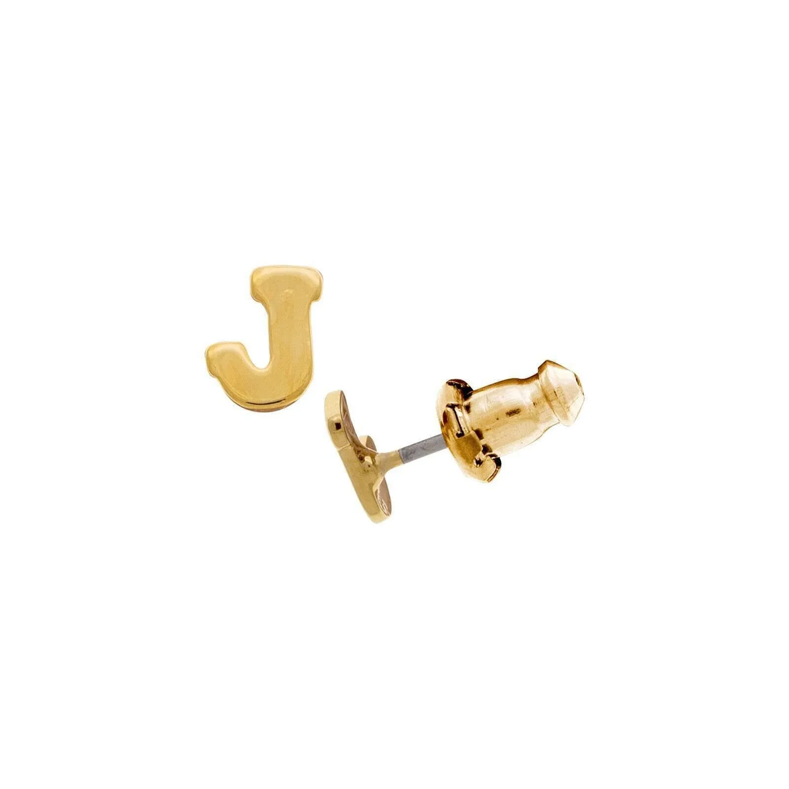 1928 Jewelry Gold Initial Button Earrings