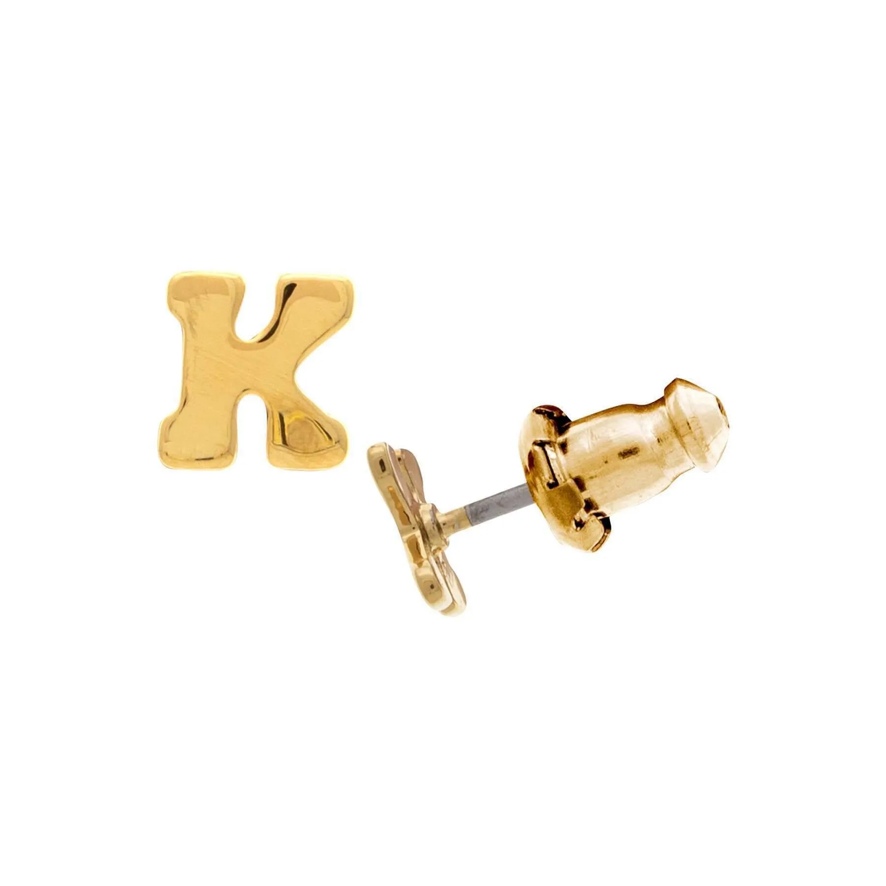 1928 Jewelry Gold Initial Button Earrings