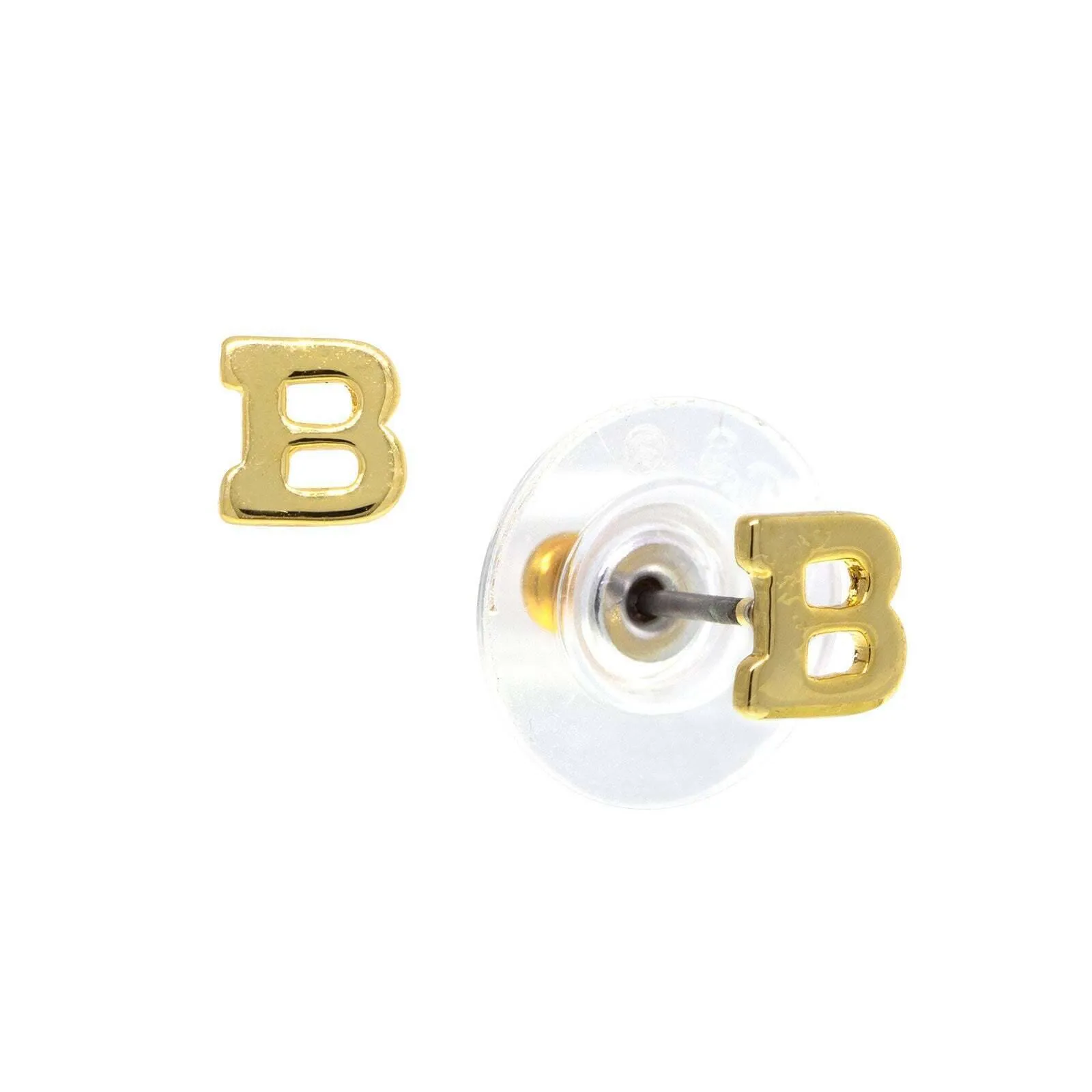 1928 Jewelry Gold Initial Button Earrings