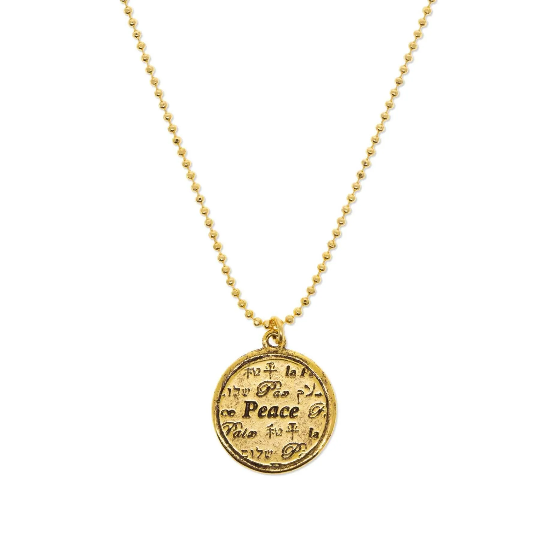 1928 Jewelry Multilingual Peace Pendant Necklace 16