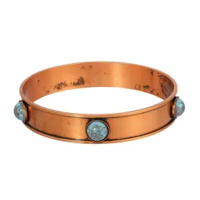 1928 Jewelry Round Turquoise Stone Bangle Bracelet