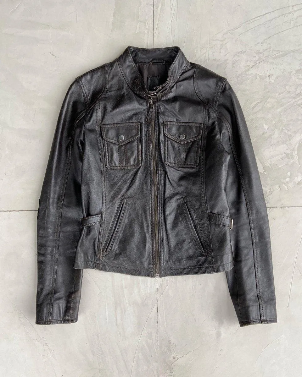 2000'S VINTAGE LEATHER JACKET - S/M