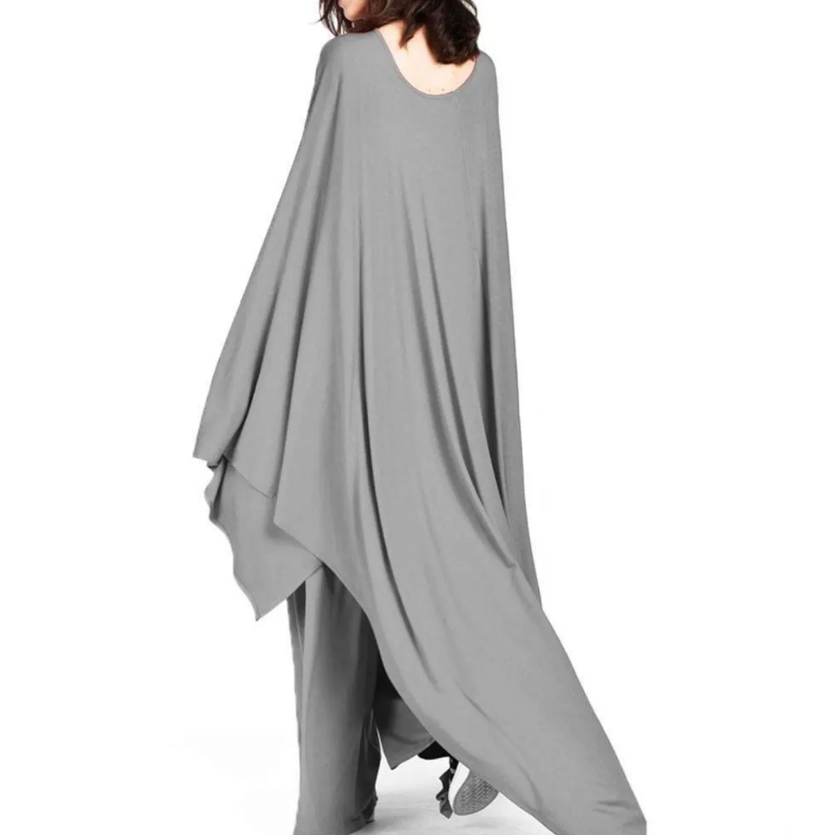 Aakasha  |Boat Neck Long Sleeves Plain Long Oversized Bridal Asymmetry