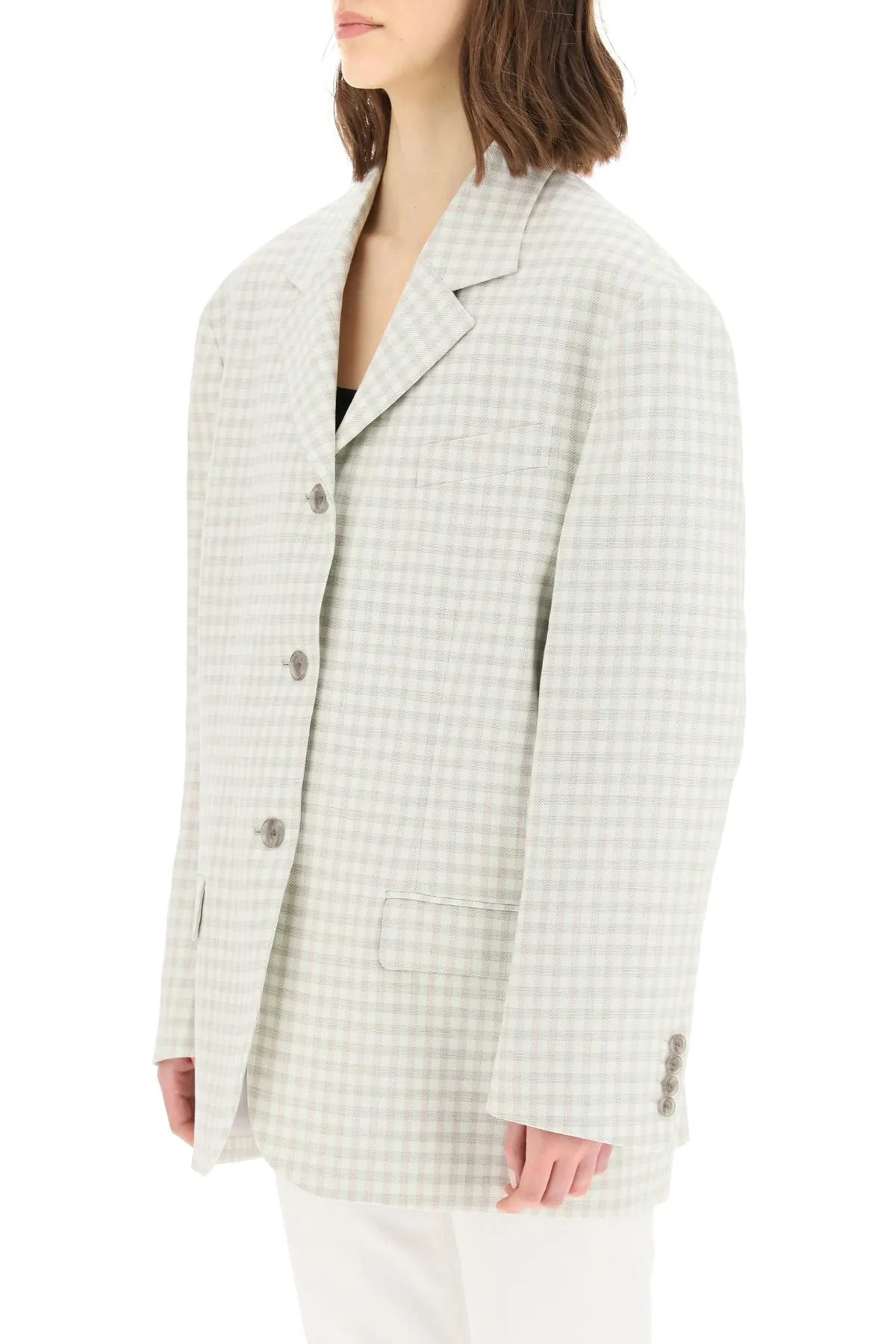 Acne Studios Check Print Oversized Blazer