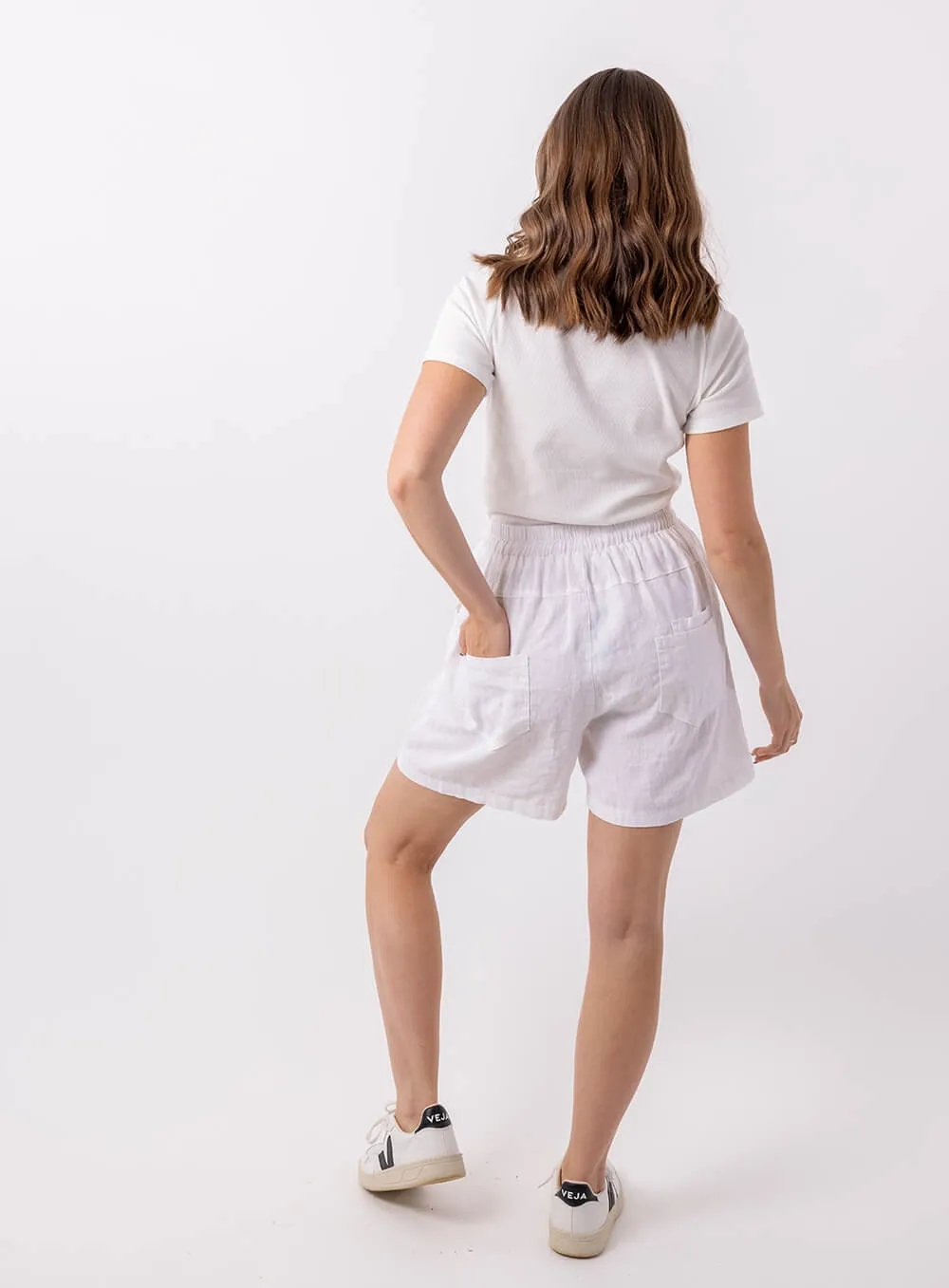 Adeline Linen Short-White