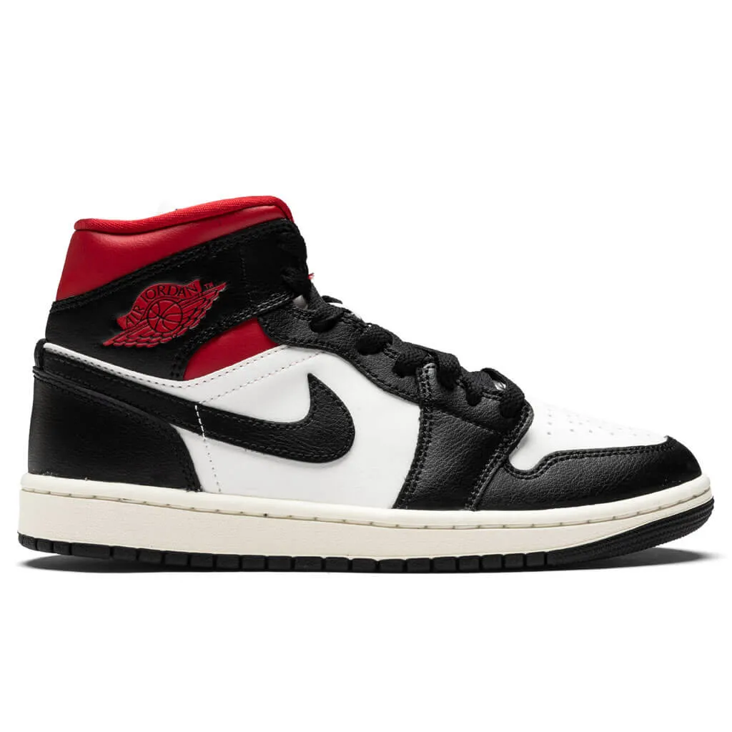 Air Jordan 1 Mid Women's - Black/Gym Red/Sail