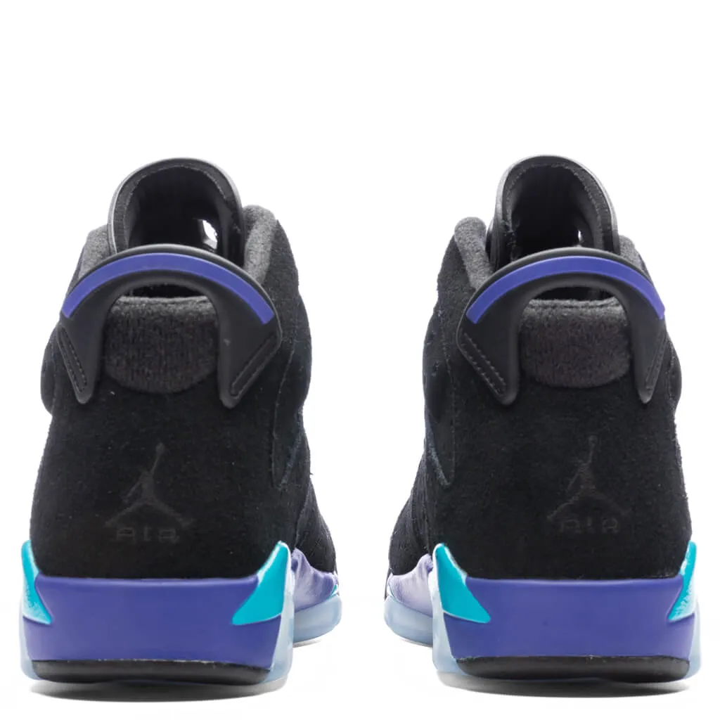 Air Jordan 6 Retro (GS) 'Aqua' - Black/Bright Concord/Aquatone