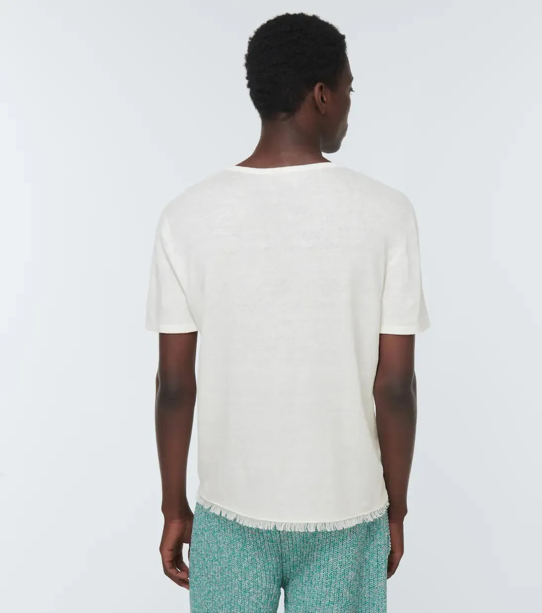 ALANUI  |Crew Neck Linen Street Style Plain Short Sleeves Logo