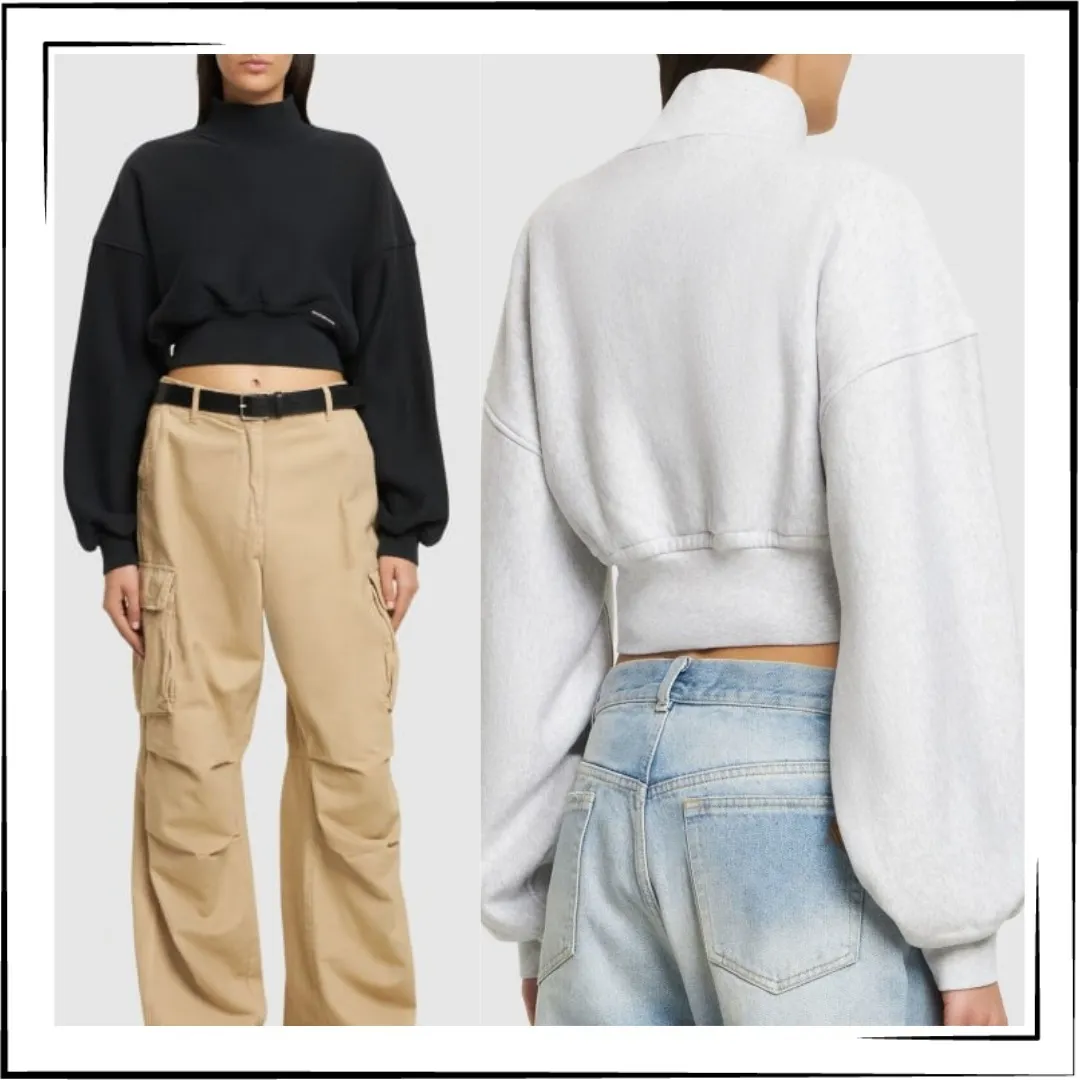 Alexander Wang  |Casual Style Long Sleeves Plain Cotton High-Neck