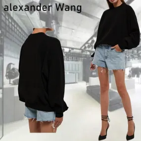 Alexander Wang  |Casual Style U-Neck Long Sleeves Plain Puff Sleeves Logo