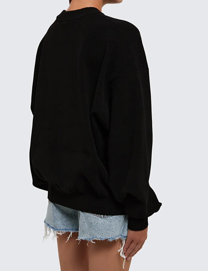 Alexander Wang  |Casual Style U-Neck Long Sleeves Plain Puff Sleeves Logo