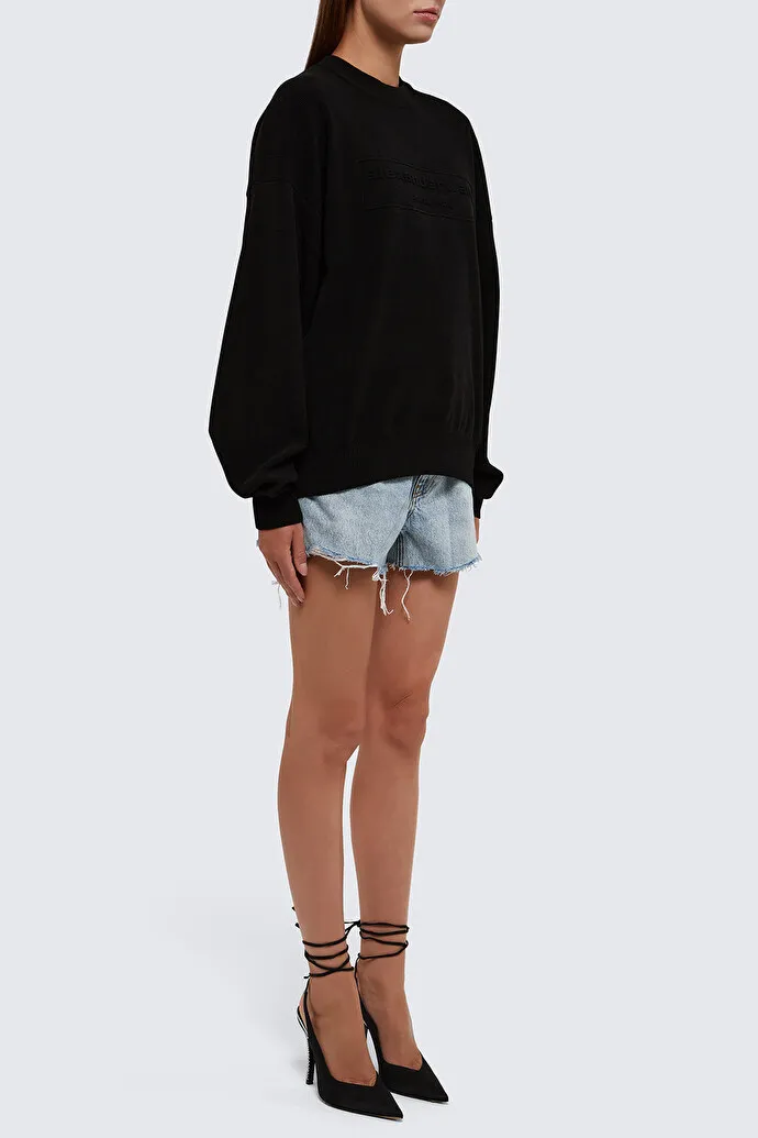 Alexander Wang  |Casual Style U-Neck Long Sleeves Plain Puff Sleeves Logo