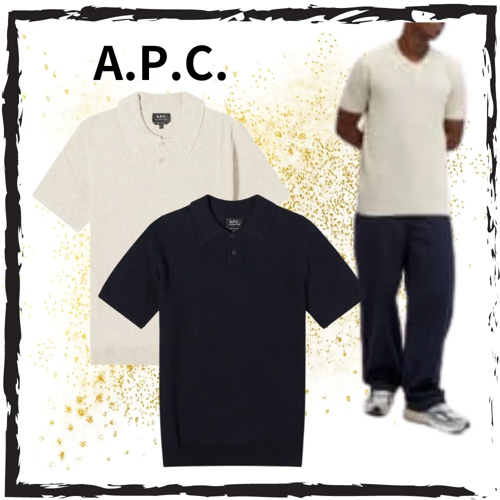 A.P.C.  |Unisex Linen Blended Fabrics Street Style Short Sleeves