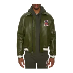 Avirex Mens Fashion Icon Varsity Jacket AVF23IO20-305 Olive