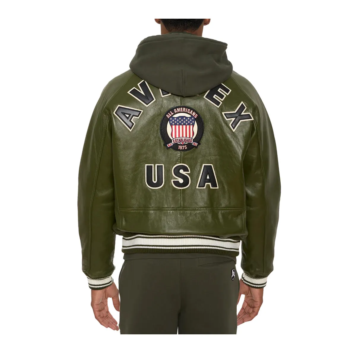 Avirex Mens Fashion Icon Varsity Jacket AVF23IO20-305 Olive