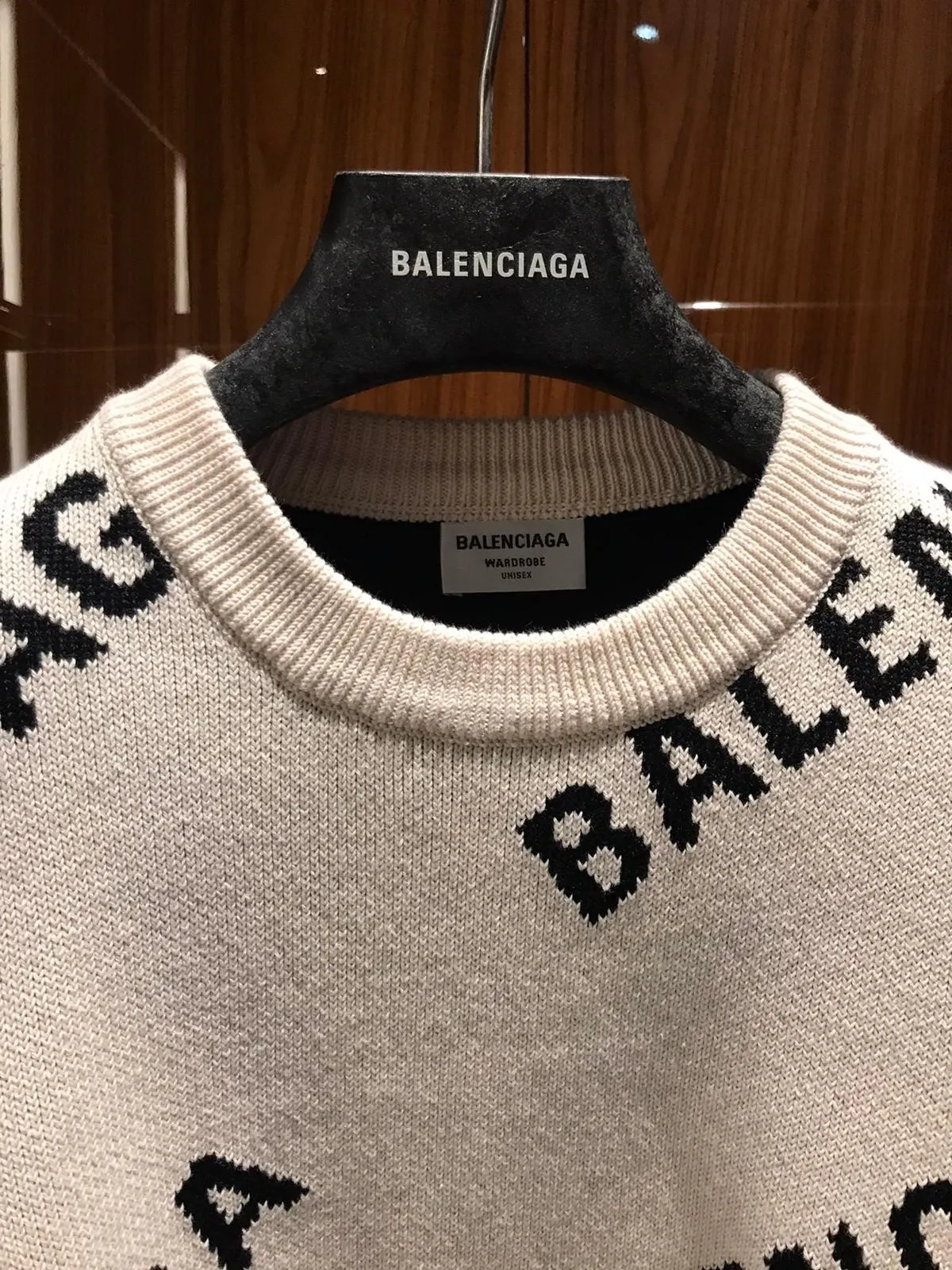 BALENCIAGA  |Balenciaga Jacquard logo knit Crew Neck Short Fit