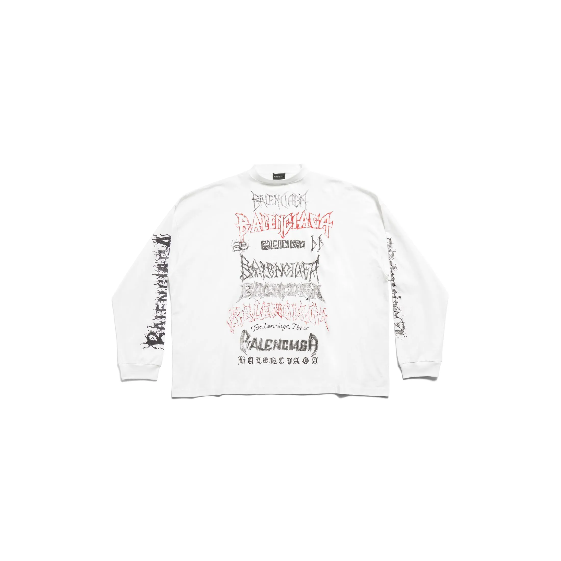 BALENCIAGA  |Crew Neck Long Sleeves Cotton Oversized Long Sleeve T-shirt