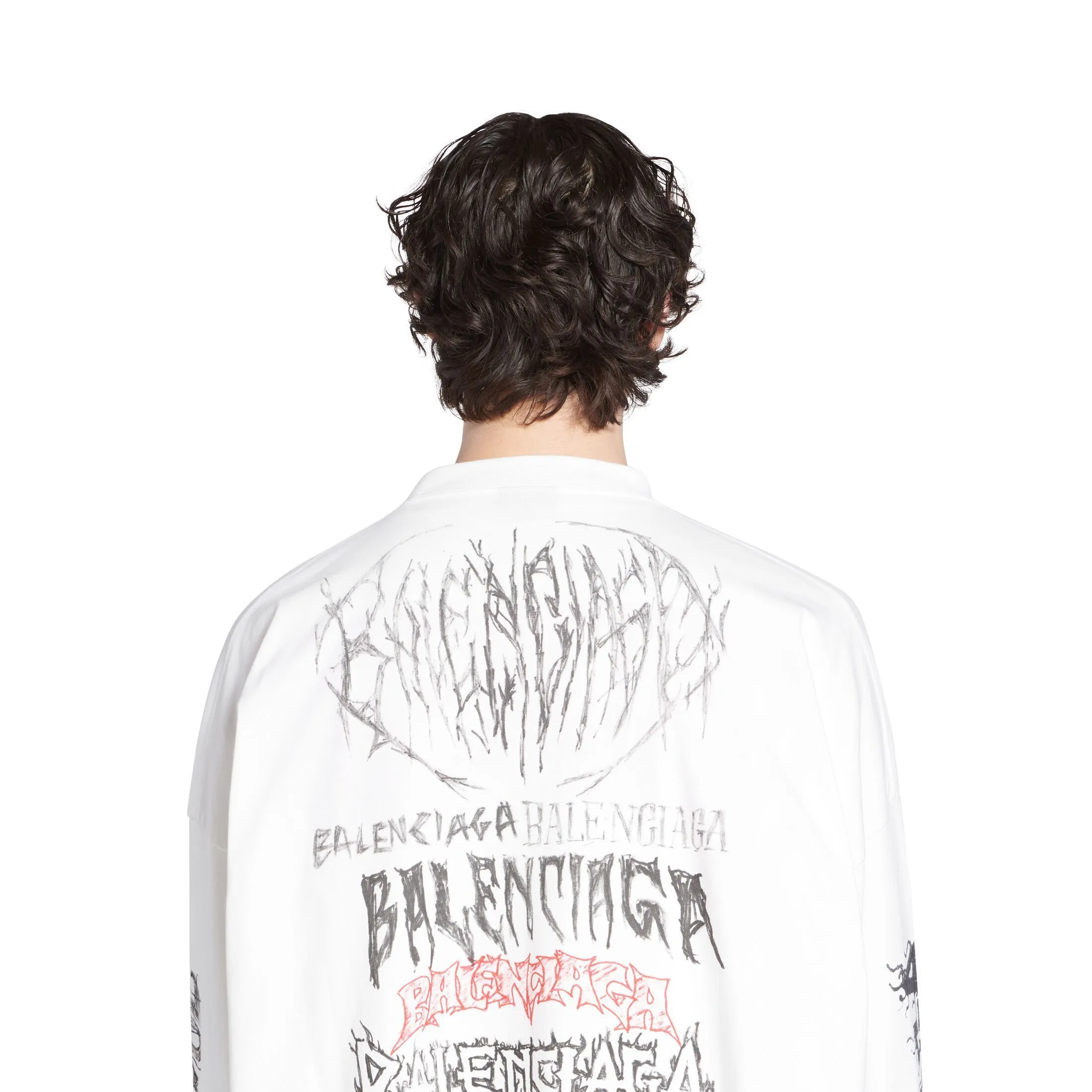 BALENCIAGA  |Crew Neck Long Sleeves Cotton Oversized Long Sleeve T-shirt