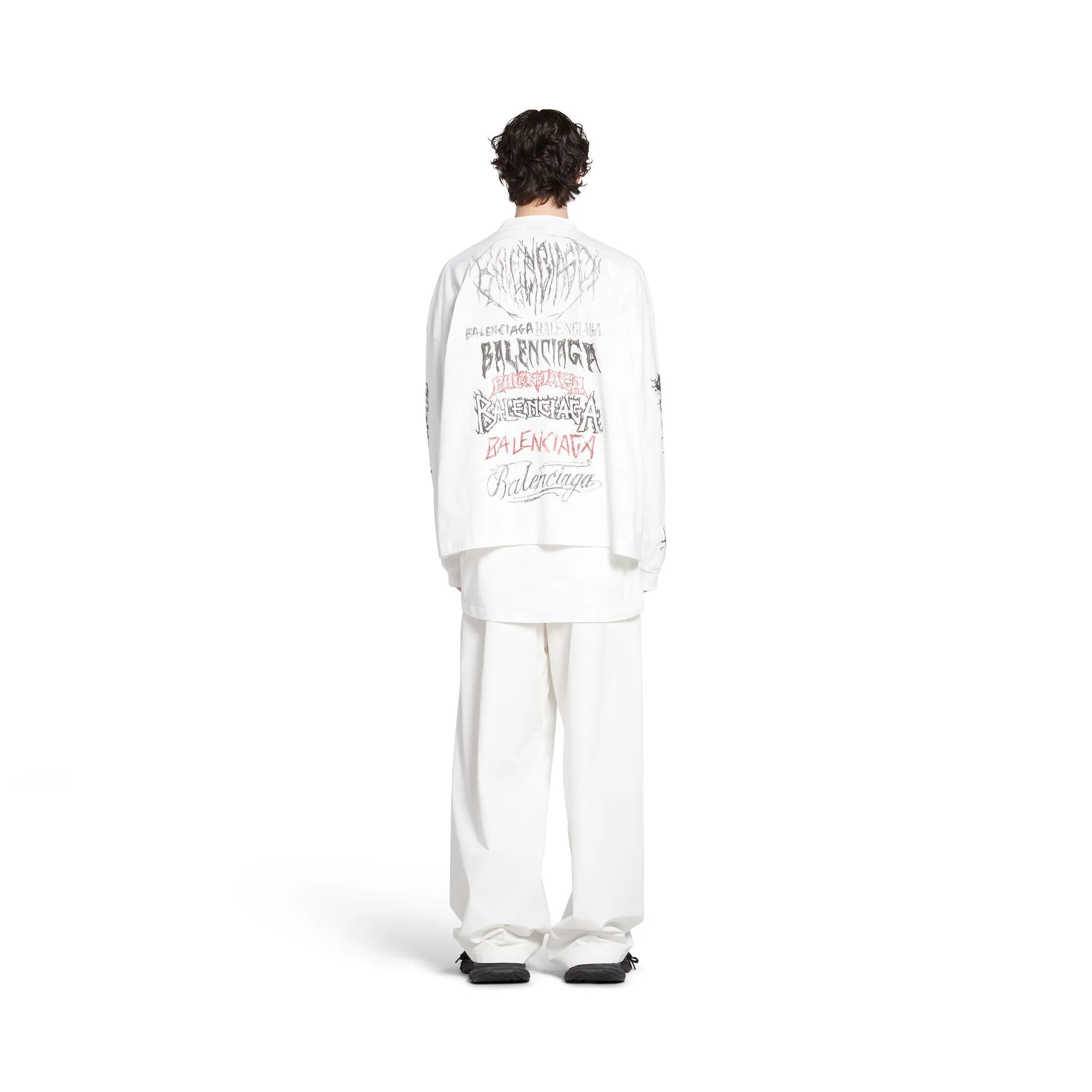 BALENCIAGA  |Crew Neck Long Sleeves Cotton Oversized Long Sleeve T-shirt