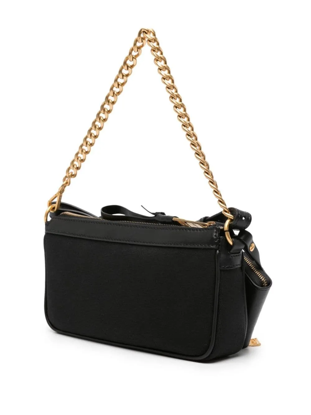 Balmain B-Army Chain Pouch-Canvas & Leather in OPA Noir