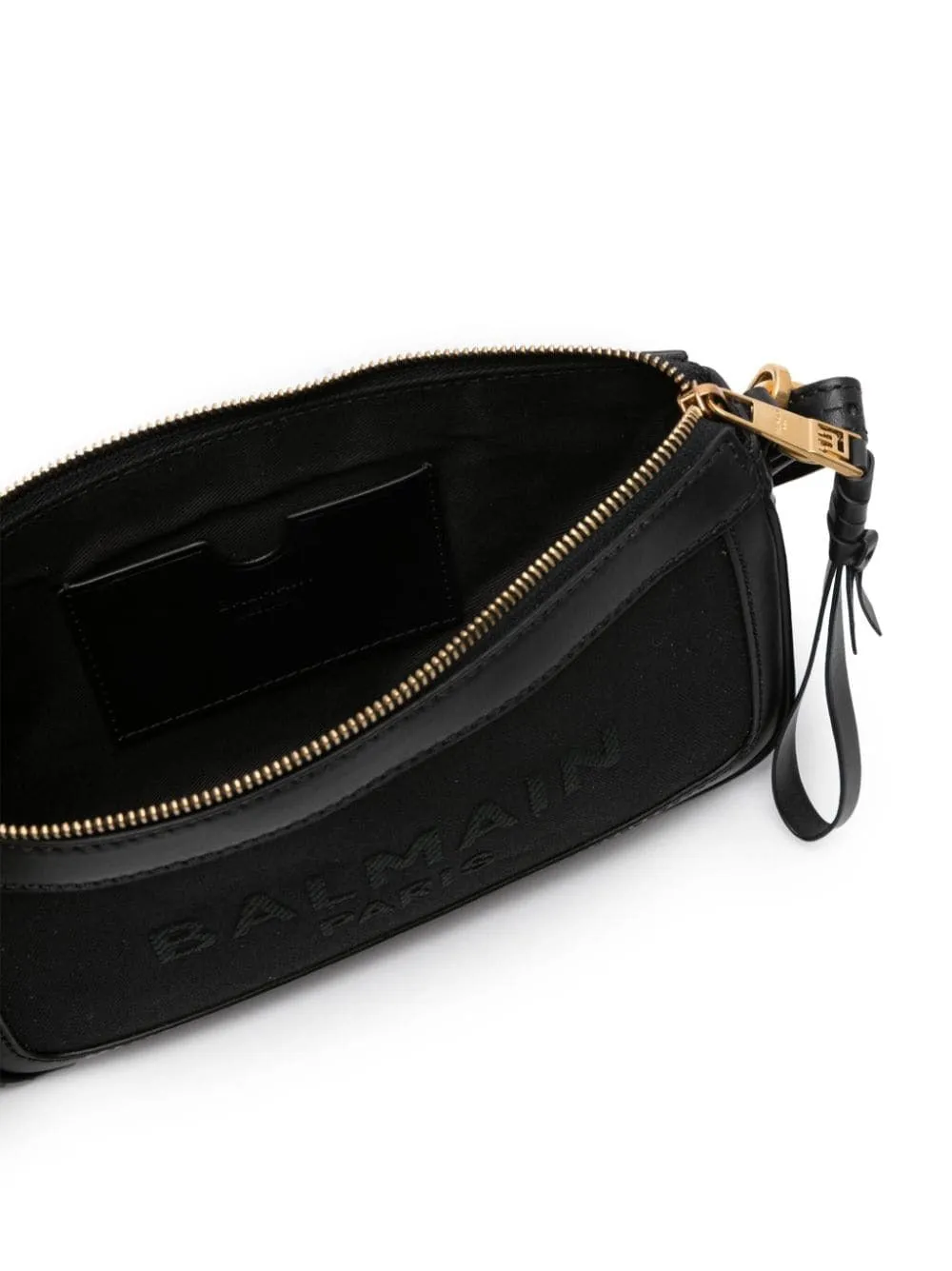 Balmain B-Army Chain Pouch-Canvas & Leather in OPA Noir