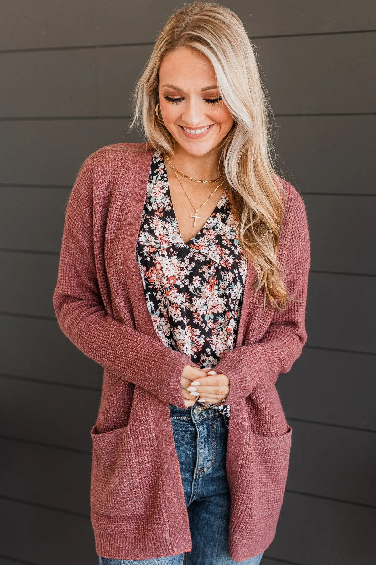 Believe In Dreams Knit Cardigan- Marsala