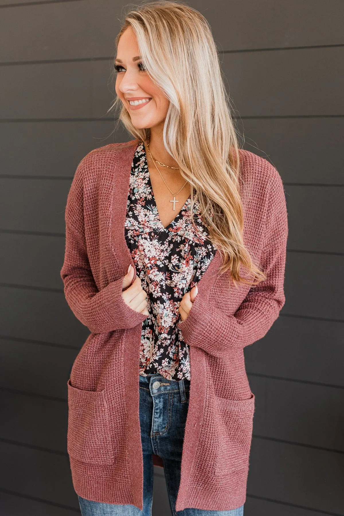 Believe In Dreams Knit Cardigan- Marsala