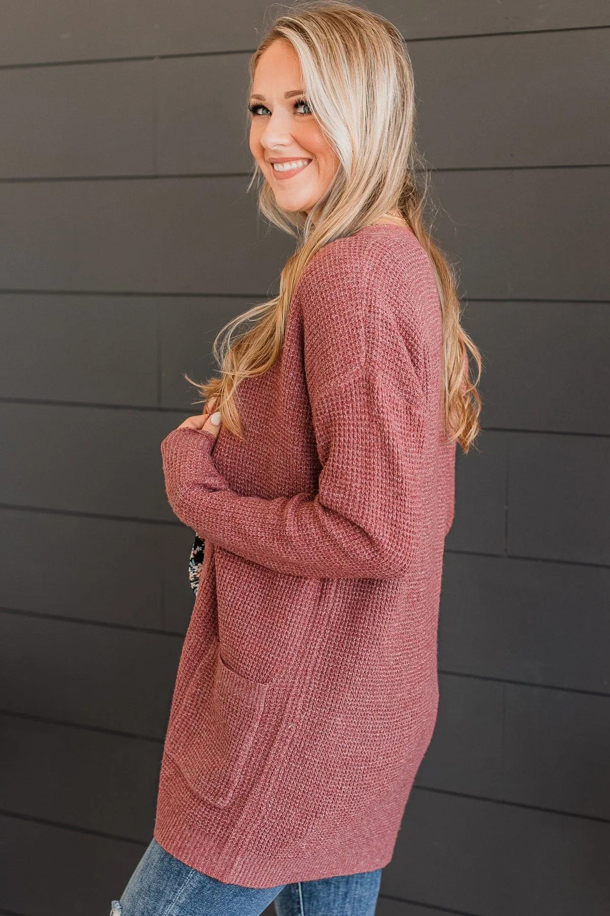 Believe In Dreams Knit Cardigan- Marsala