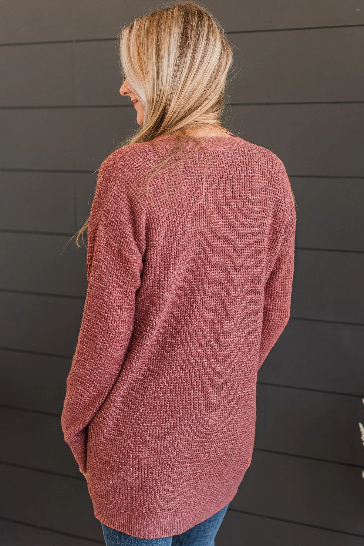 Believe In Dreams Knit Cardigan- Marsala