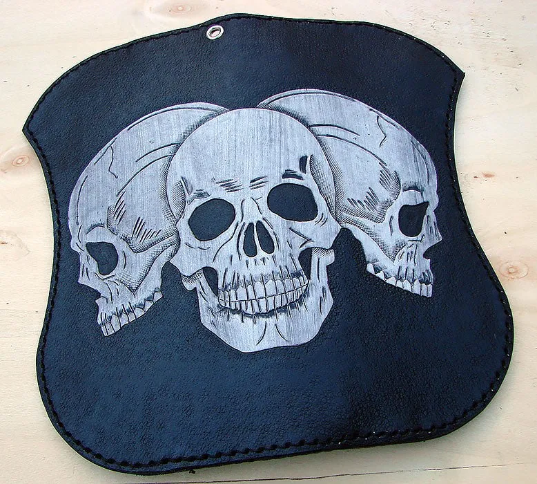 Biker bifold wallet  with 3 skulls