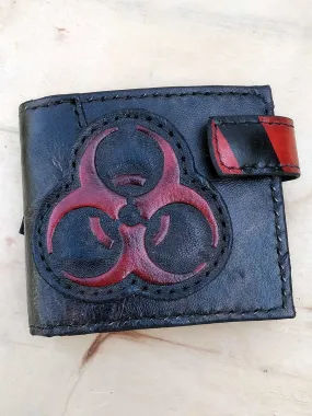 biohazard man's wallet post-apocalyptic handmade