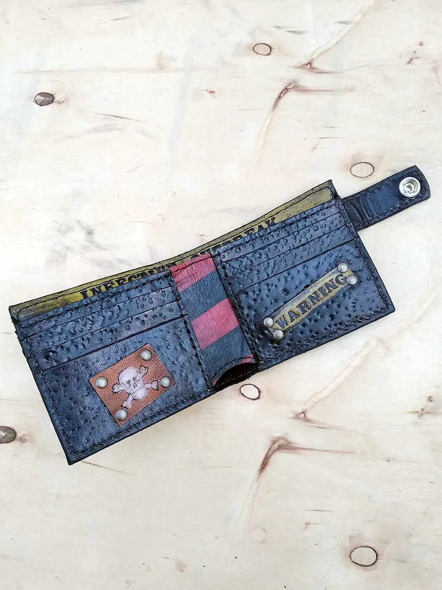 biohazard man's wallet post-apocalyptic handmade