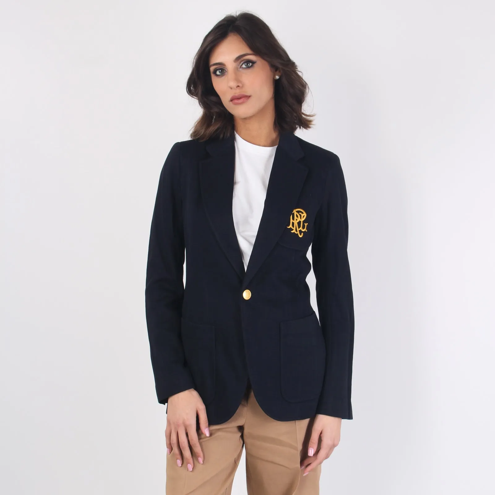 Blazer Jacquard Bottone Navy