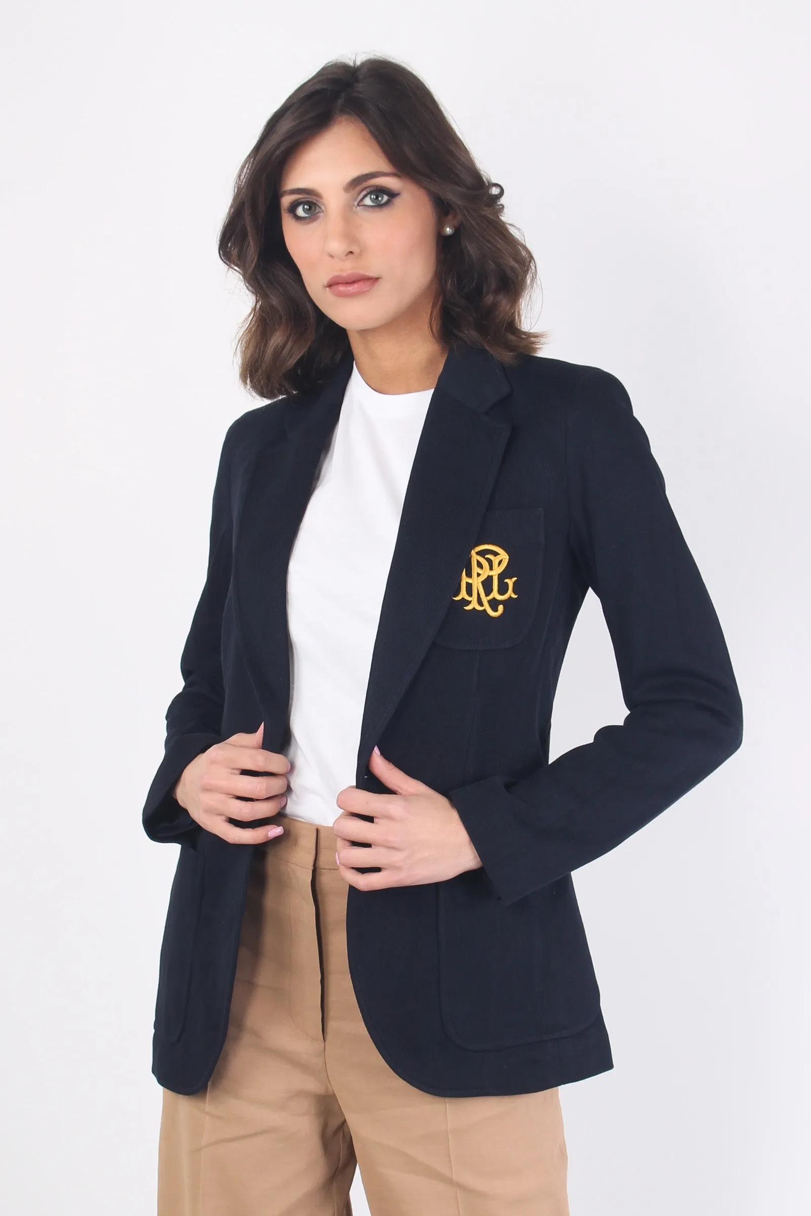 Blazer Jacquard Bottone Navy