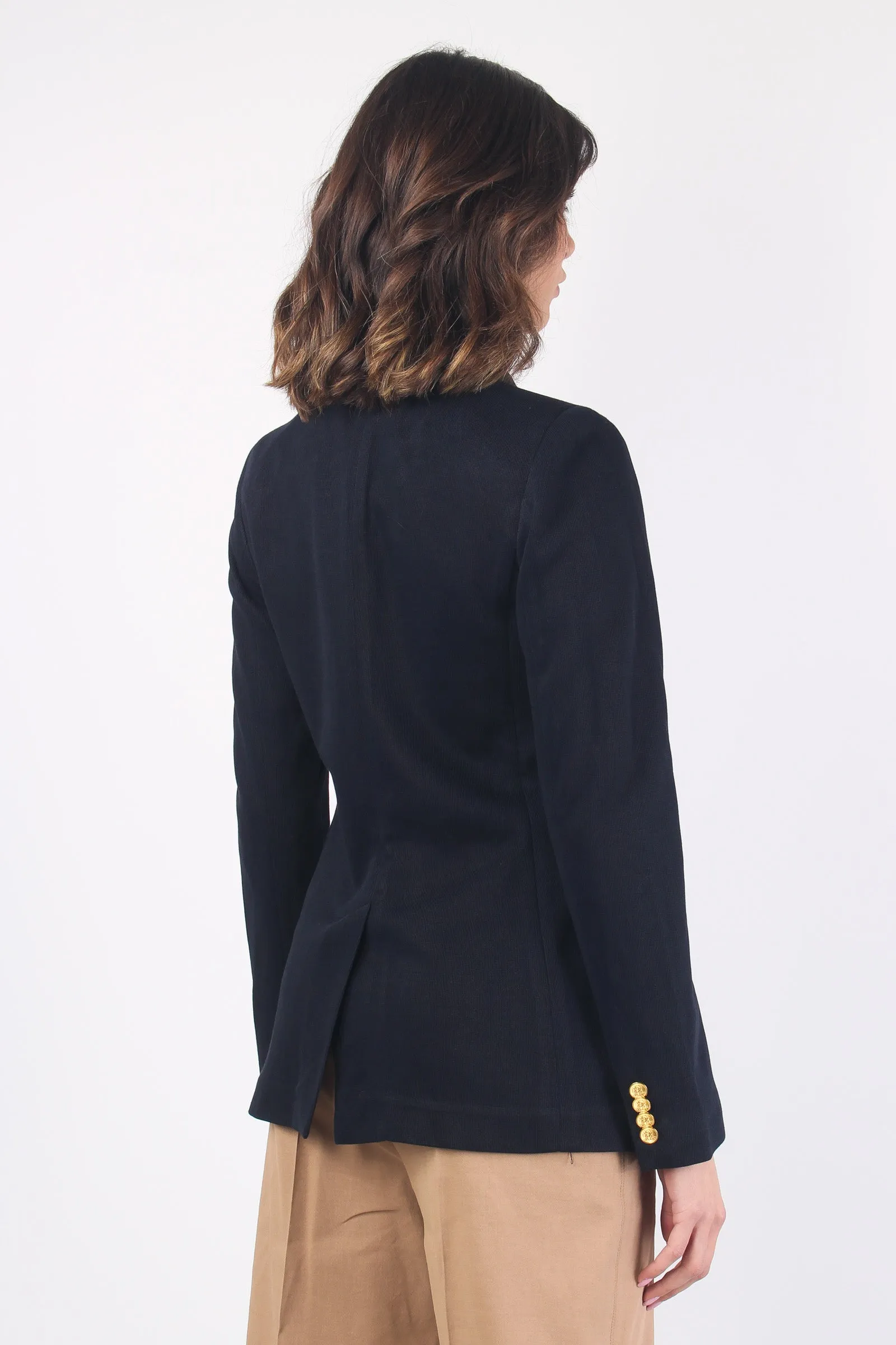 Blazer Jacquard Bottone Navy