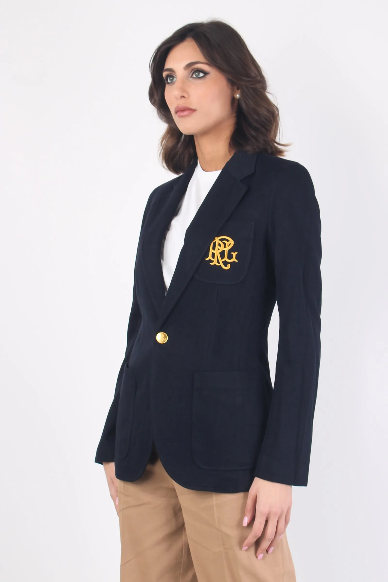 Blazer Jacquard Bottone Navy