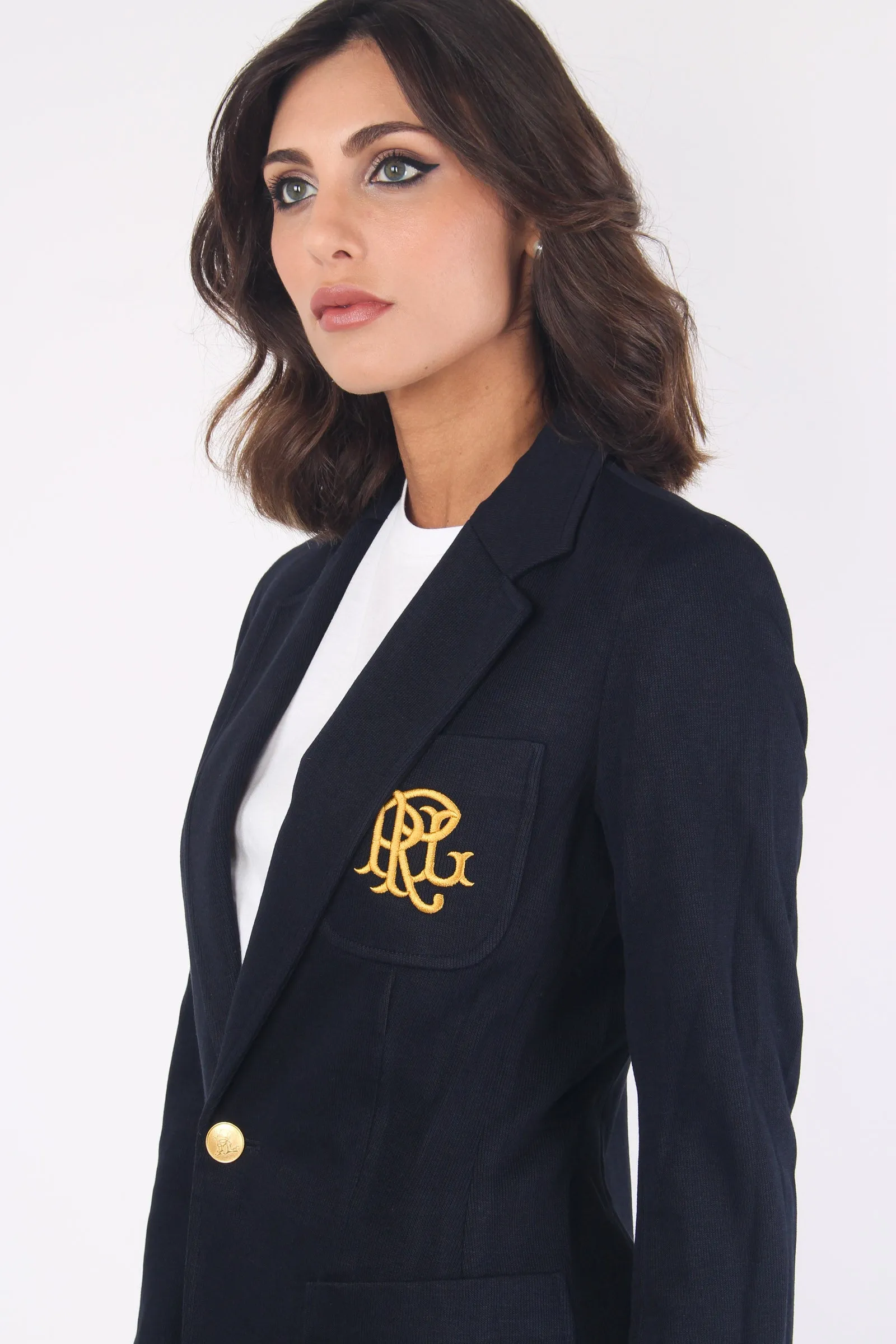 Blazer Jacquard Bottone Navy