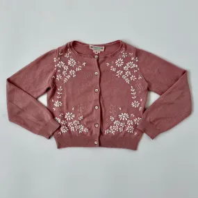 Bonpoint Dusty Pink Cardigan With Embroidery: 8 Years