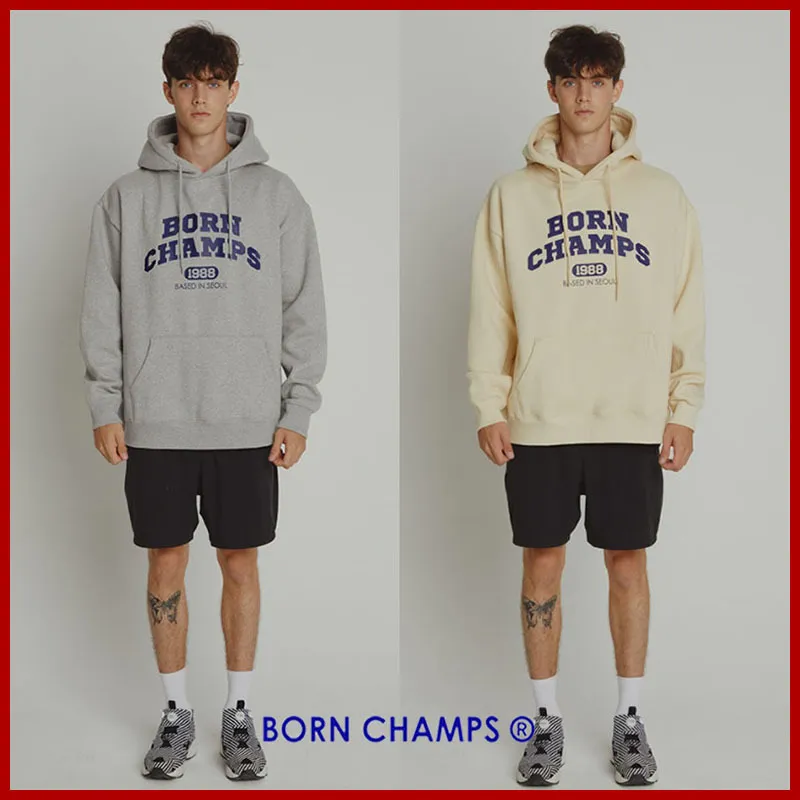 Born Champs  |Pullovers Unisex Street Style Long Sleeves Plain Cotton