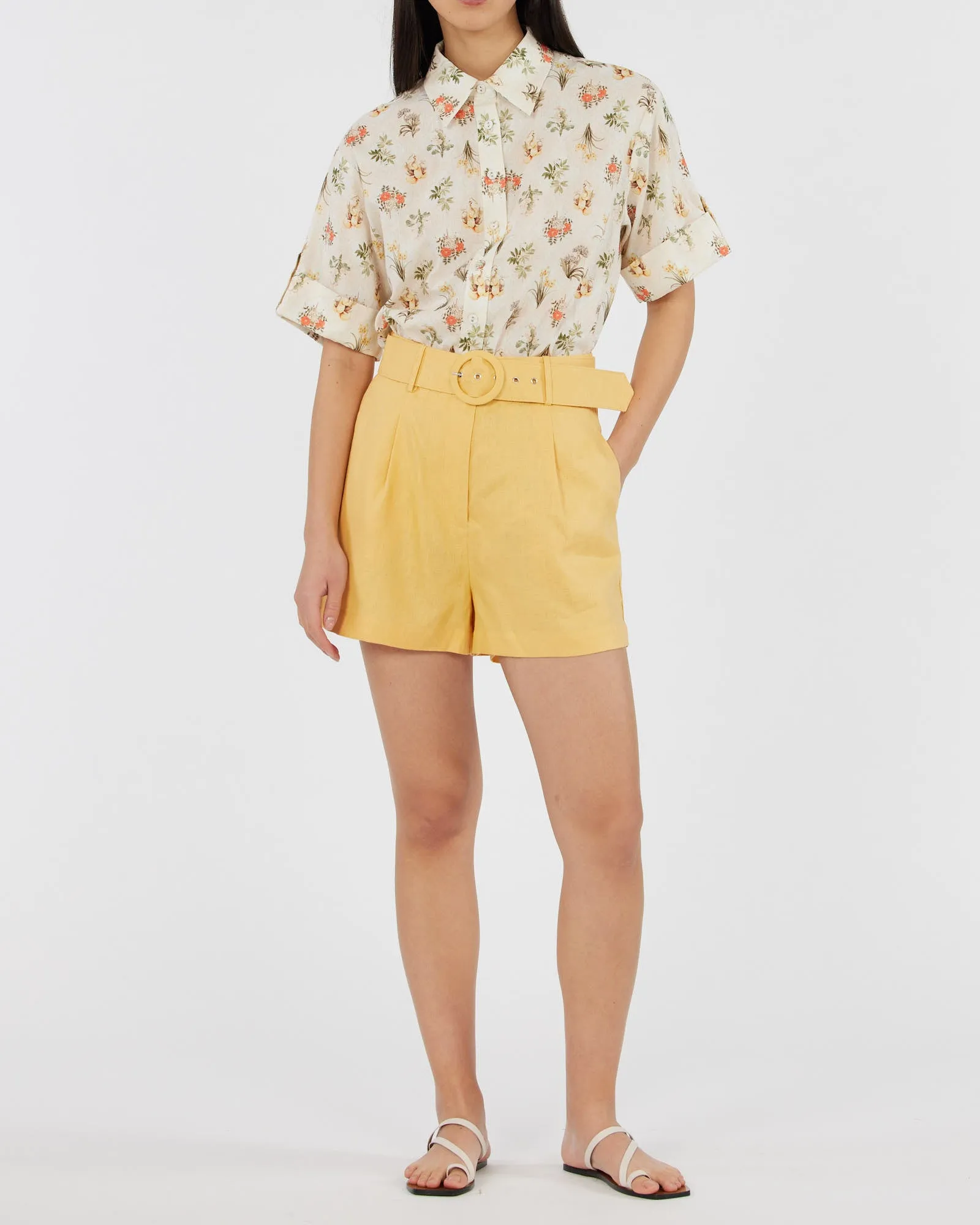 Brydie Linen Short - Buttercup