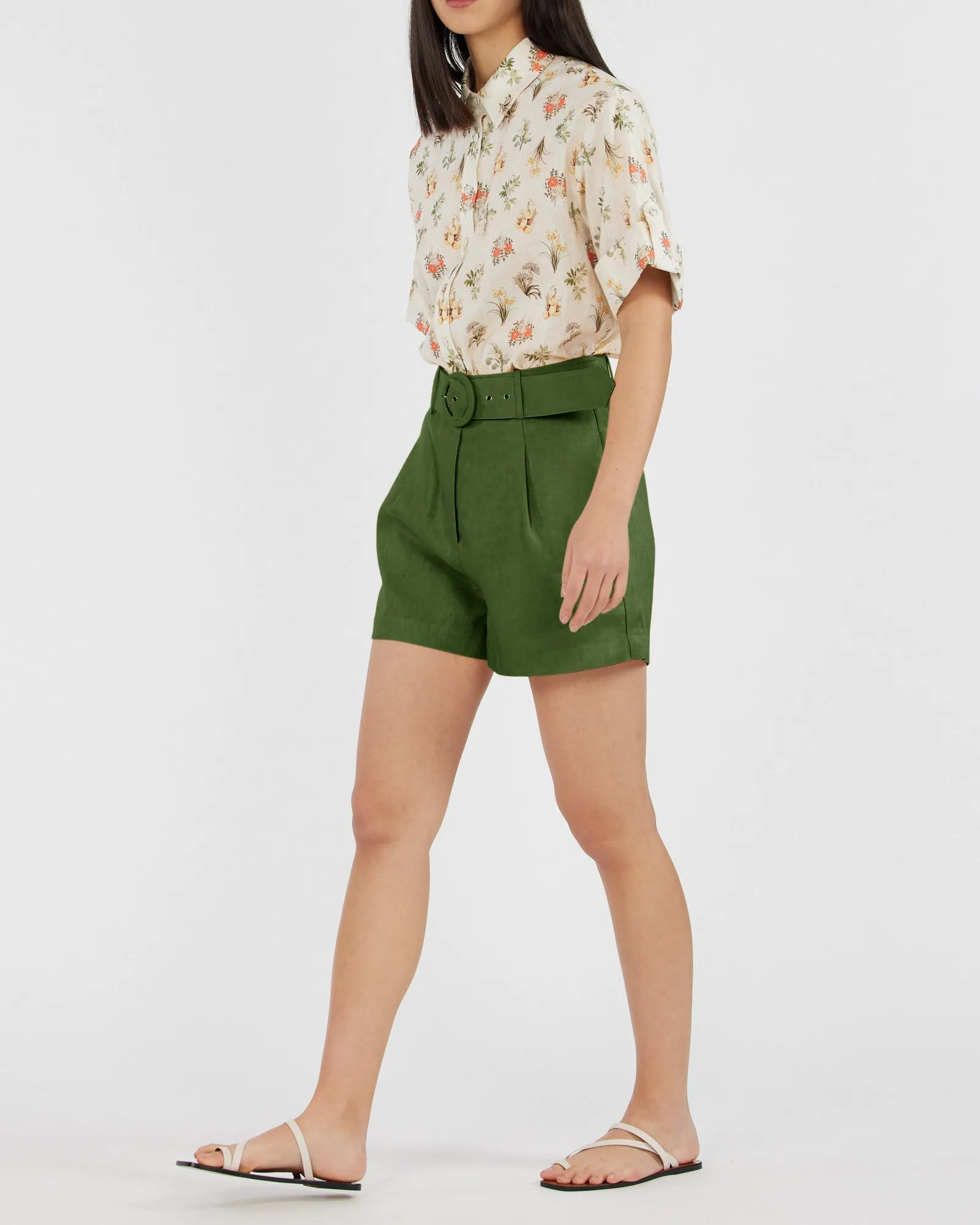 Brydie Linen Short - Verdant