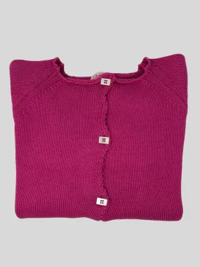 CARDIGAN GILDA COTONE DAVANTI/DIETRO FUXIA