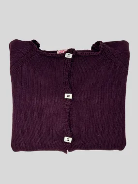 CARDIGAN GILDA COTONE DAVANTI/DIETRO PRUGNA