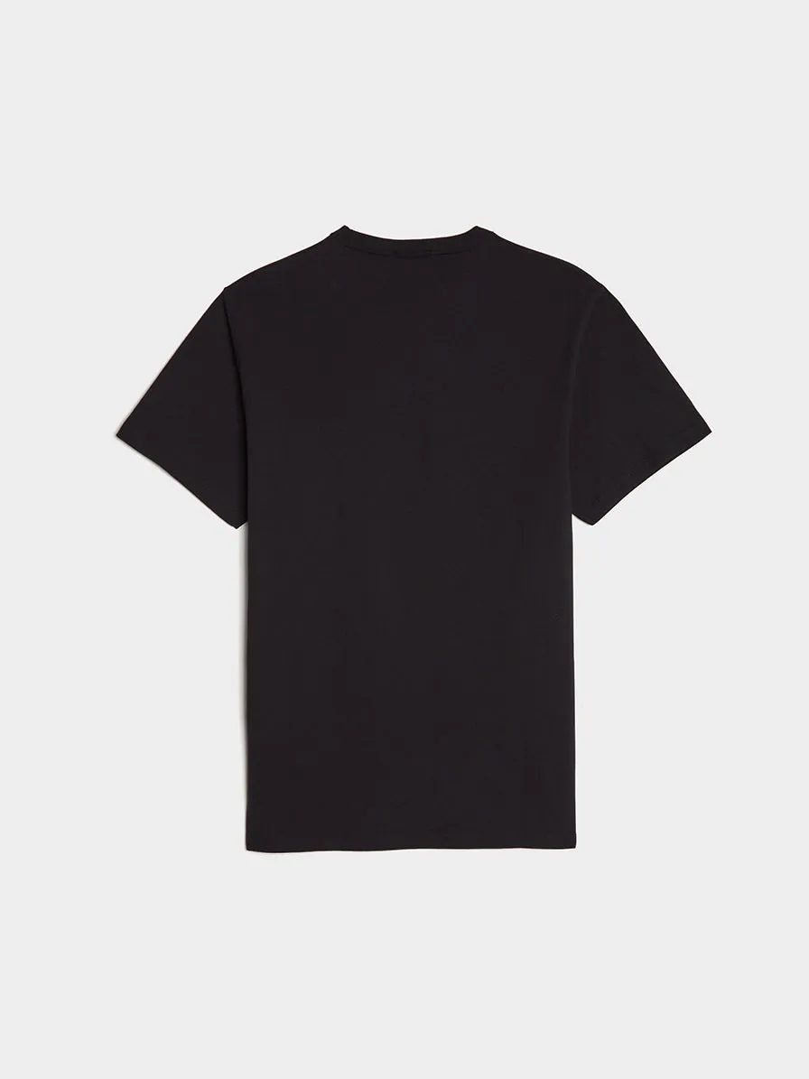 Chillax Fox Patch Classic Tee Shirt, Black