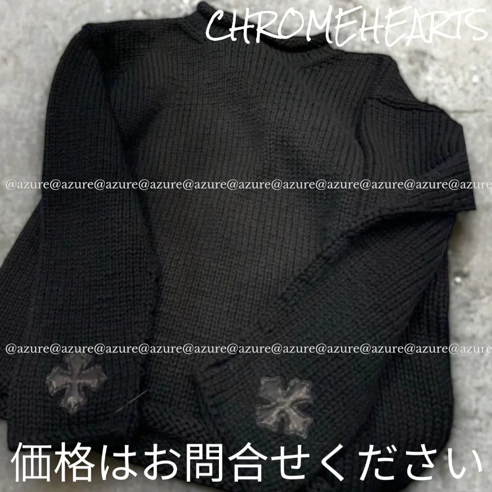 CHROME HEARTS  |Crew Neck Pullovers Unisex Blended Fabrics Street Style