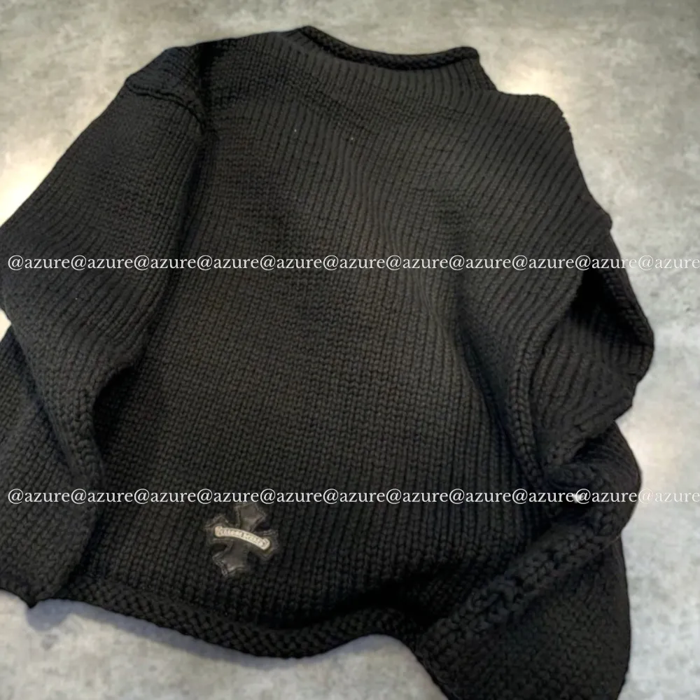 CHROME HEARTS  |Crew Neck Pullovers Unisex Blended Fabrics Street Style