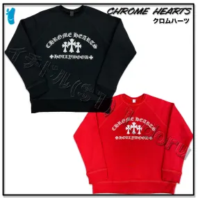 CHROME HEARTS  |Unisex Street Style Long Sleeves Cotton Logo Sweatshirts