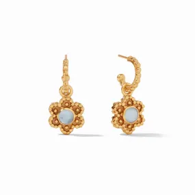 Colette Hoop & Charm Earrings Gold Iridescent Chalcedony Blue By Julie Vos