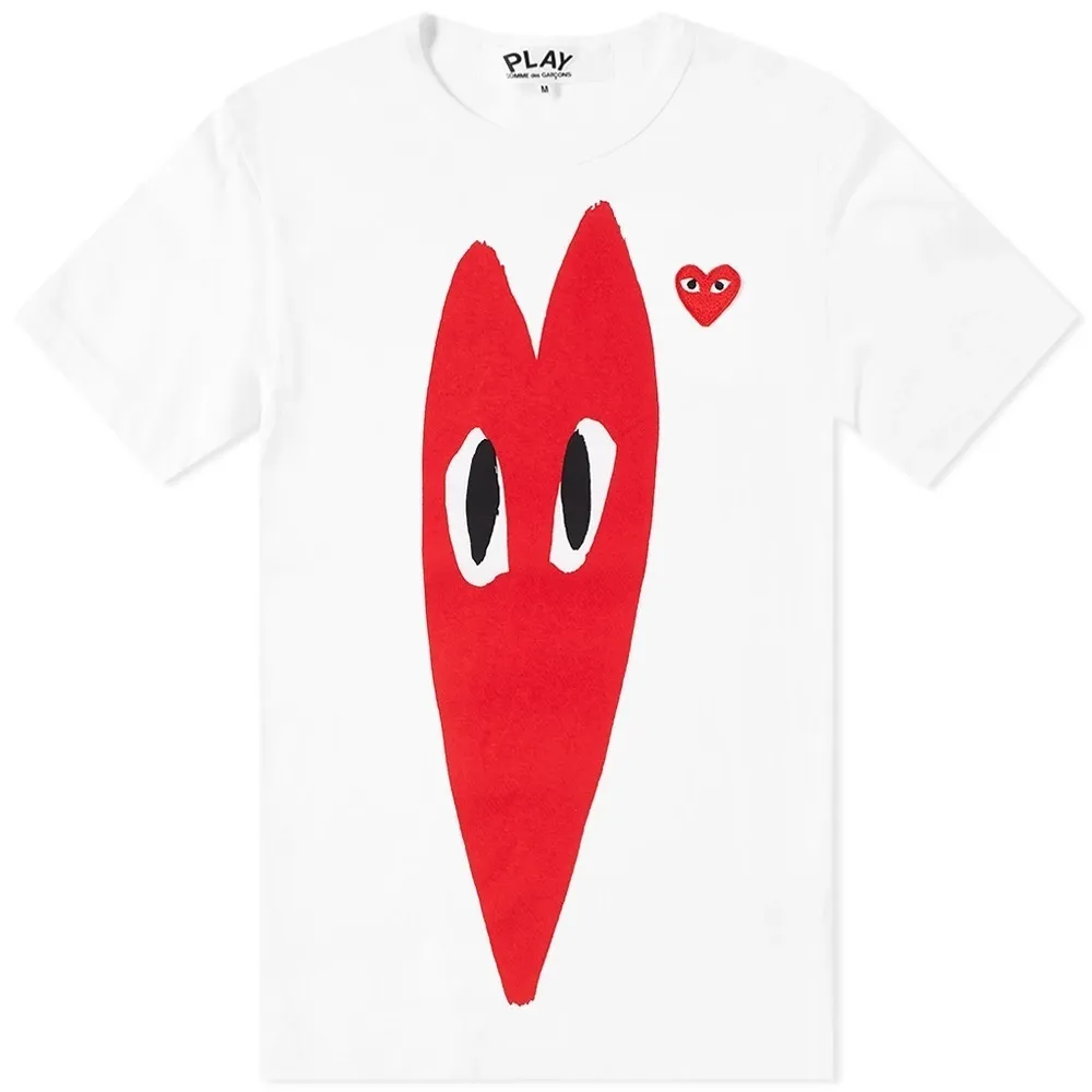 COMME des GARCONS  |Heart Unisex Cotton Short Sleeves Logo T-Shirt Designers